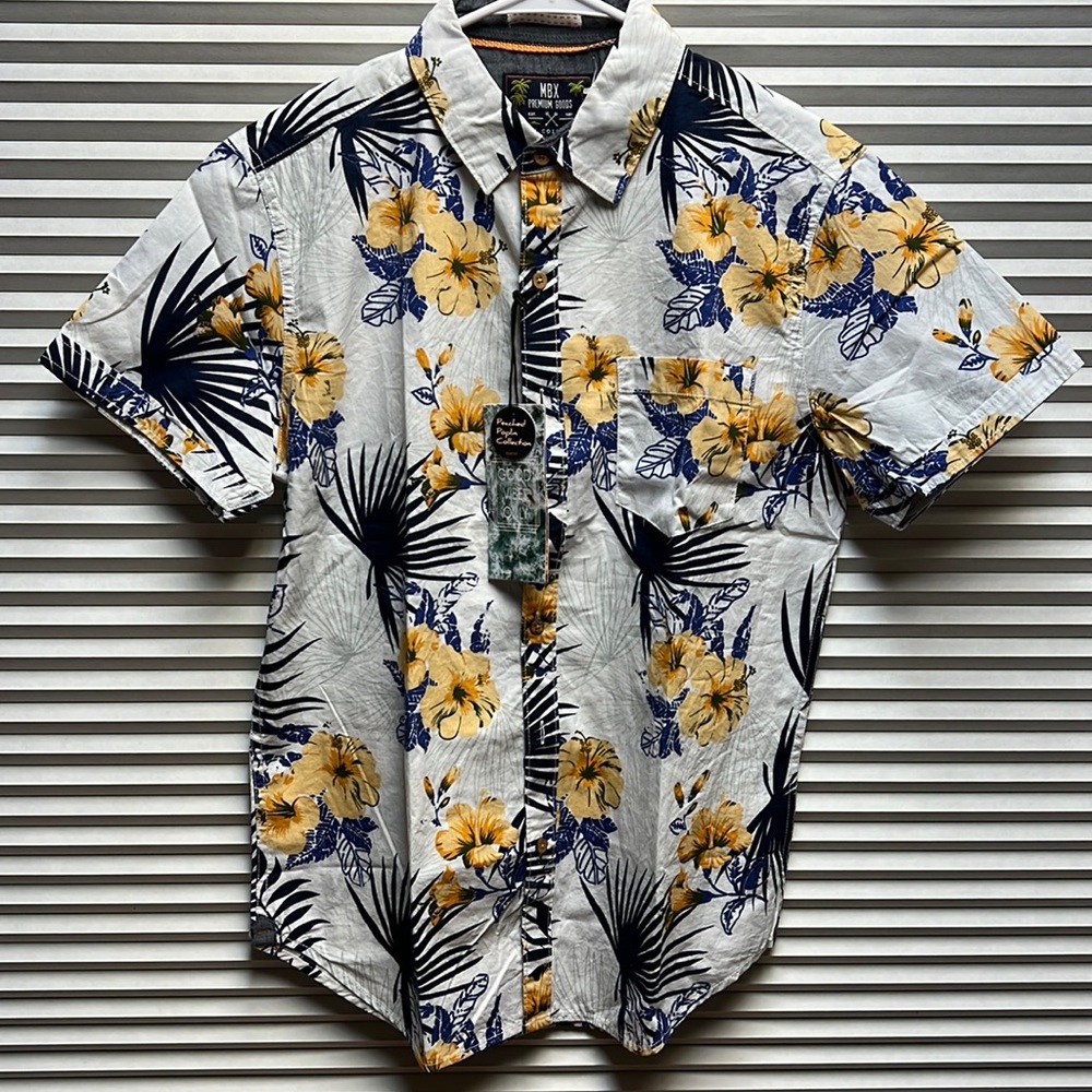MBX Premium Goods Aloha Shirt - alpha size M but actual fit is S